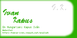 ivan kapus business card